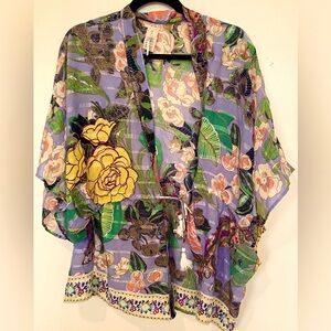 Free People Multicolor Floral Kimono